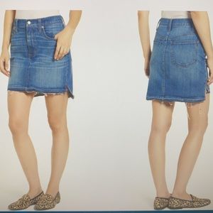 Madewell hi/lo denim mini skirt
